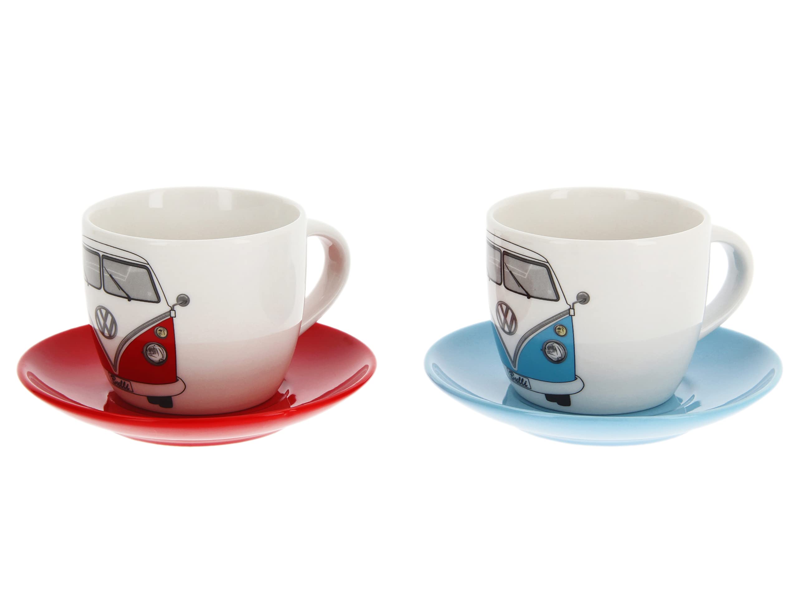 Brisa Vw Collection - Volkswagen Espresso Cups Coffee-Tea-Cappuccino Set In T1 Bus Design (Bus Front/2 Colors/2-Piece Set/100Ml/