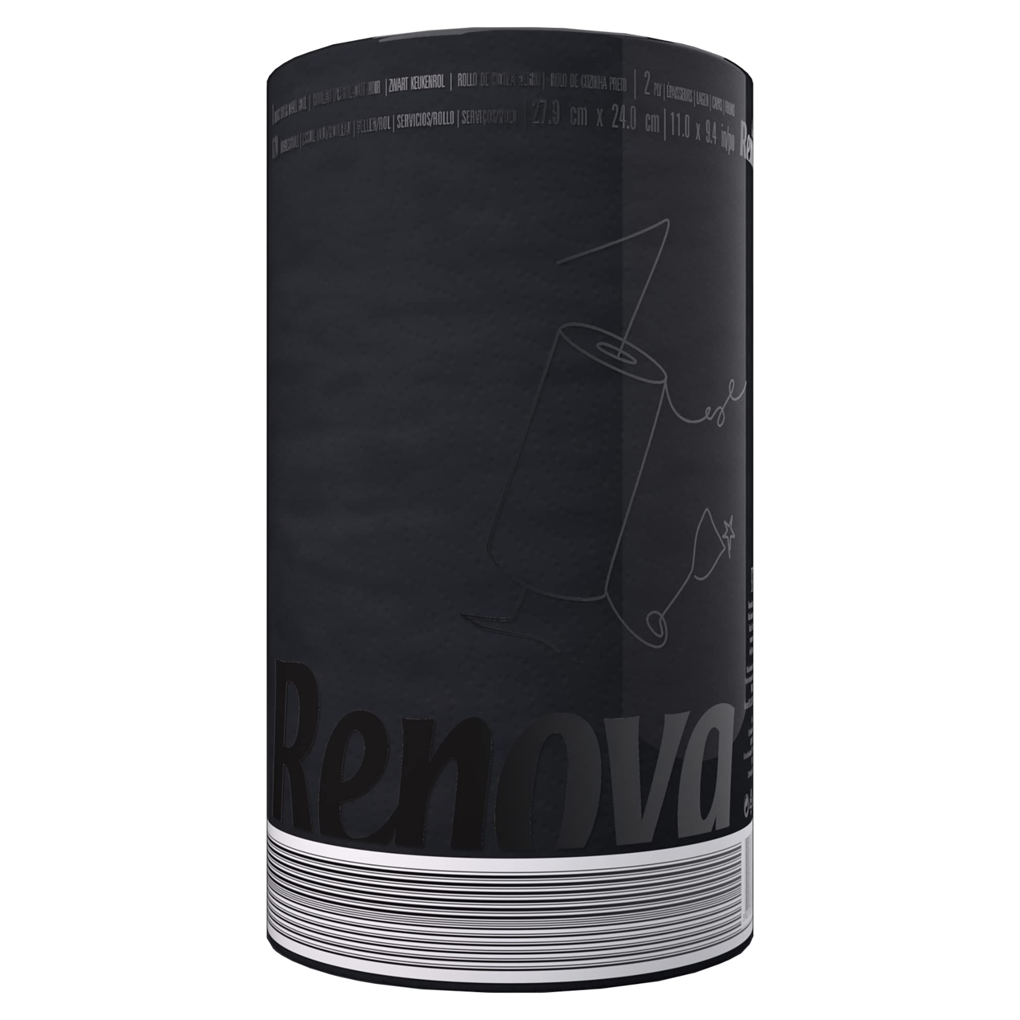 Renova Single Roll Kitchen Paper Towels  Black