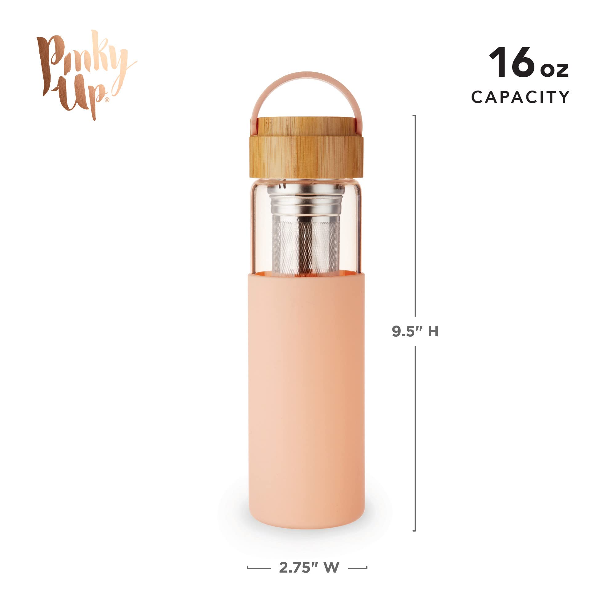 Dana Glass Travel Mug In Coral By Pinky Up