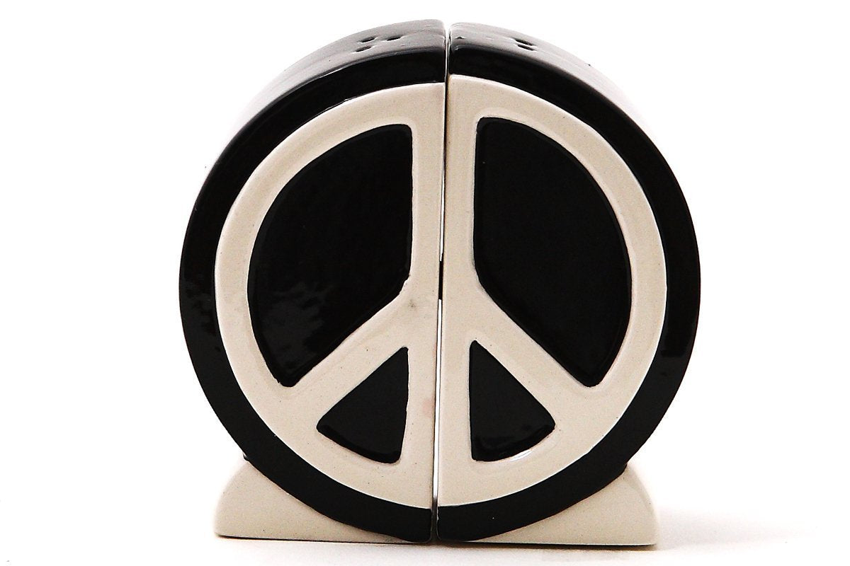 1 X Peace Sign Salt And Pepper Shaker Set: 1960'S Icon Home Seasoning Device