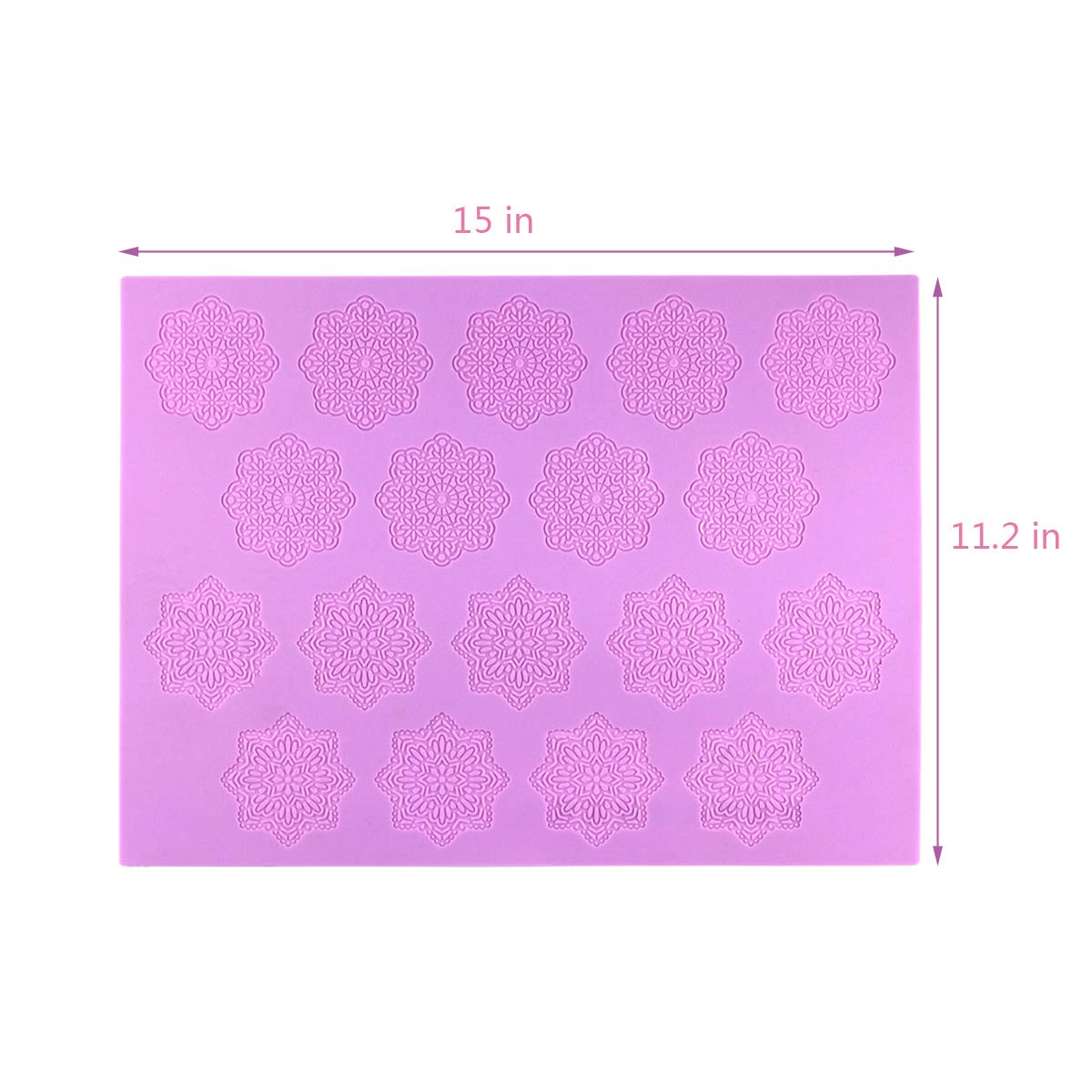 Hiparty Snowflake Flower Pattern Silicone Lace Mat Sugar Craft Impression Mold Edible Cake Decorating Wedding Decoration Floral