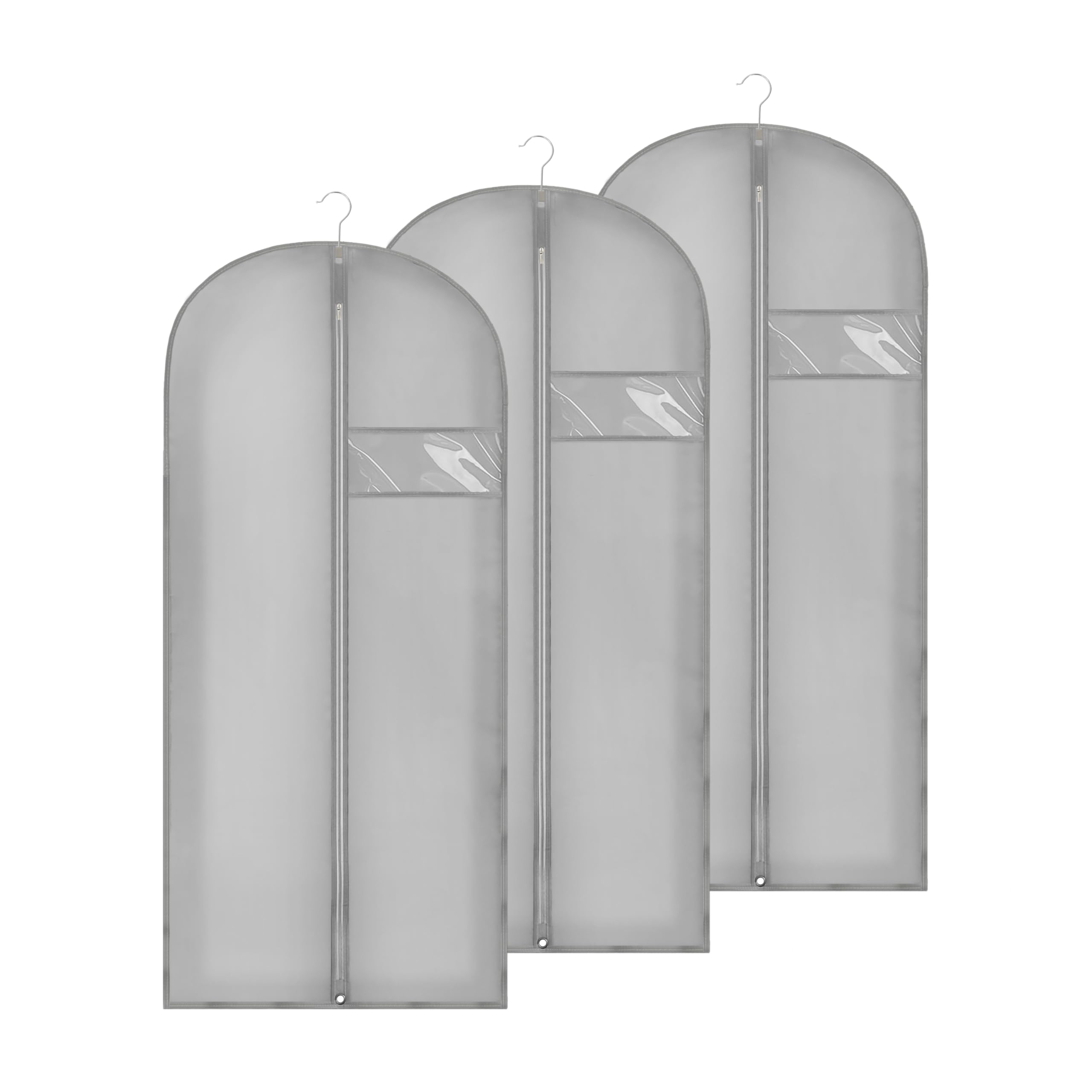 Beiskll Dress Bags For Gowns Long, 45'' Garment Bags For Hanging Clothes And Travel, Suit Bag For Storage, Clear Foldable Garmen