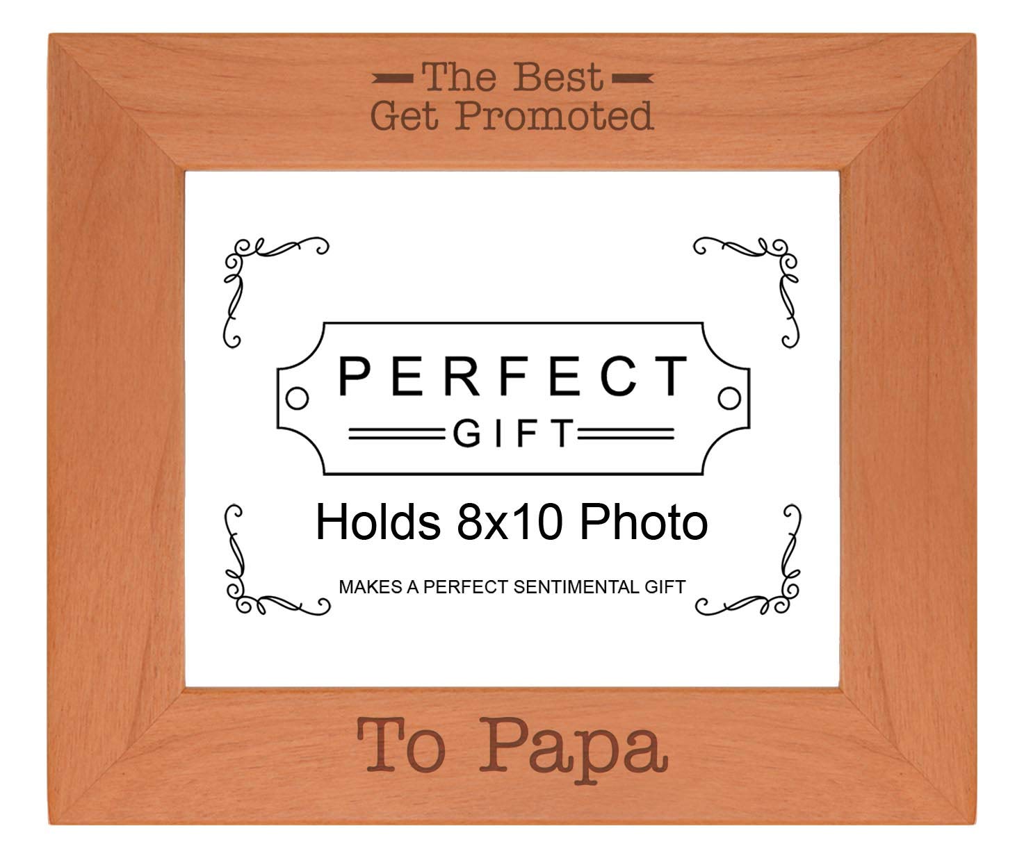 Sentimental Photo Frame The Best Get Promoted To Papa Wood Engraved 8x10 Landscape Picture Frame