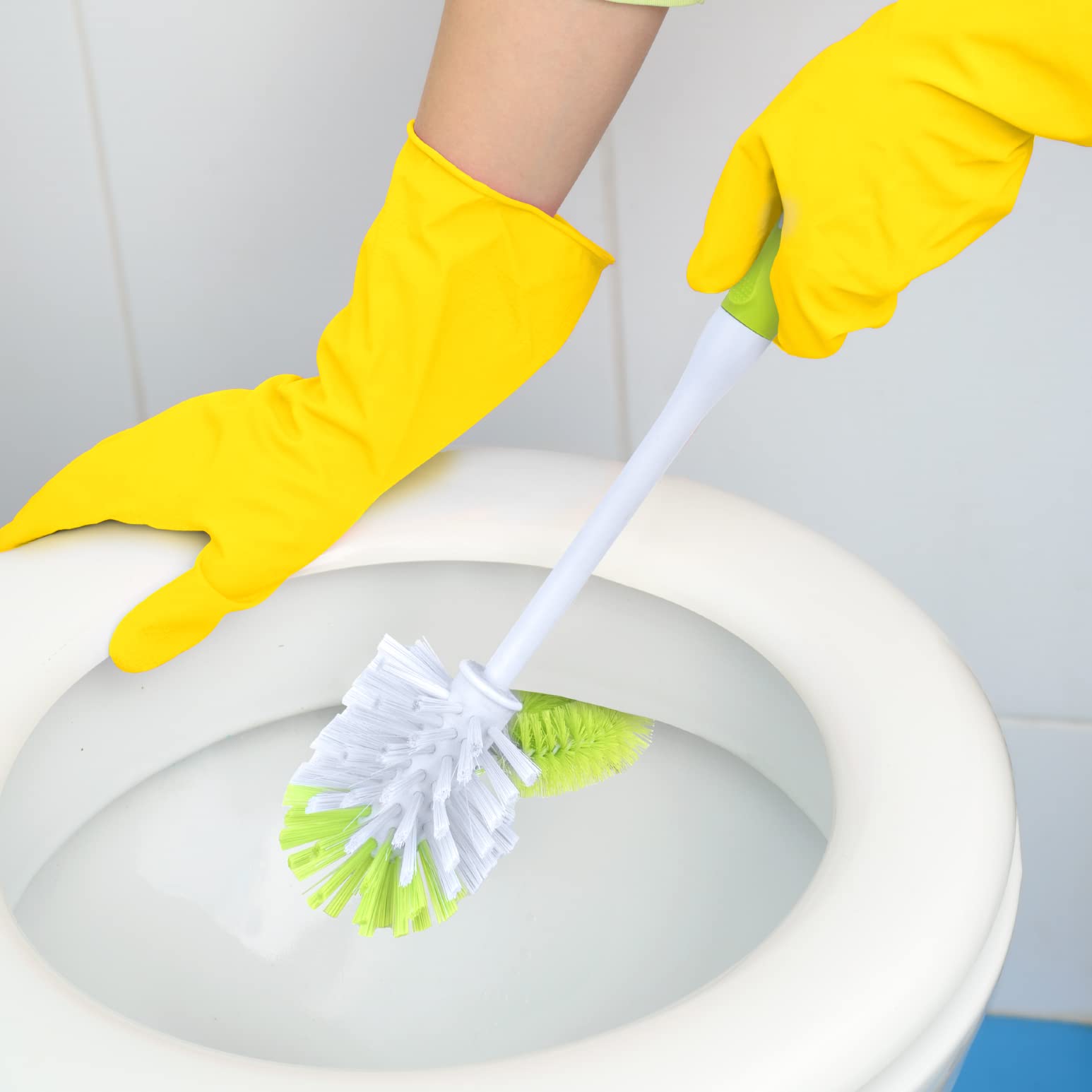 Pine-Sol Toilet Bowl Cleaner Brush With Holder | Heavy Duty Cleaning Wand With Under The Rim Scrubber, Non-Slip Handle, Storage