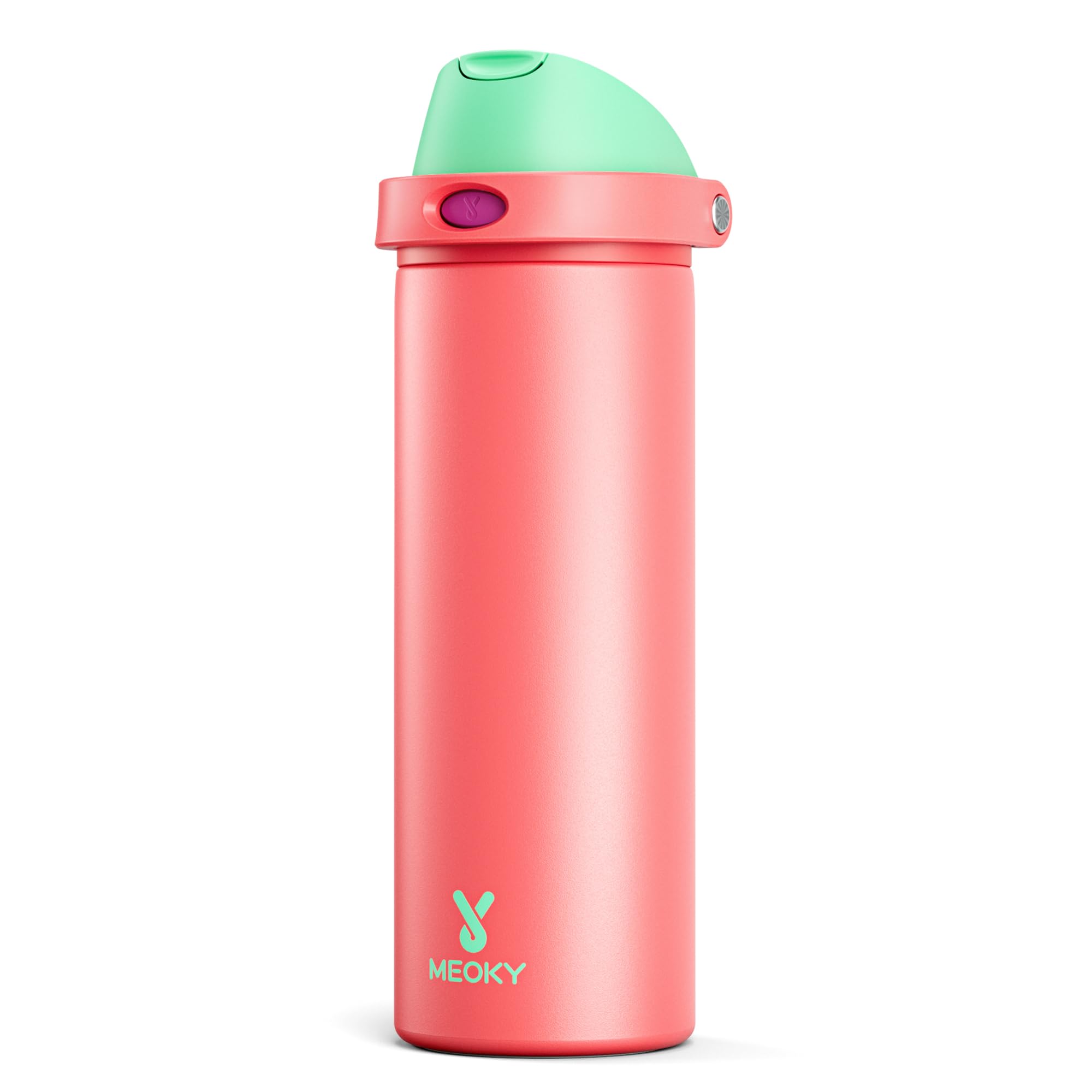 24 oz Insulated Water Bottle for Women: Meoky Stainless Steel Water Bottle with 2-in-1 Straw Lid - Leak Proof, Cold for 24 Hours