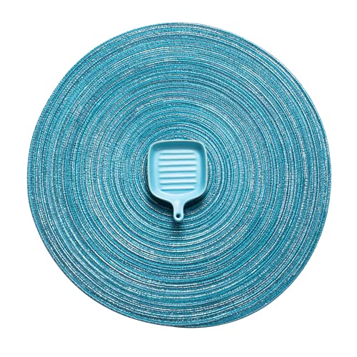 Ahhfsmei Round Placemats Set Of 6 Round Braided Place Mats 15 Inch Table Mats For Dining Tables Washable Heat Resistant Place Ma