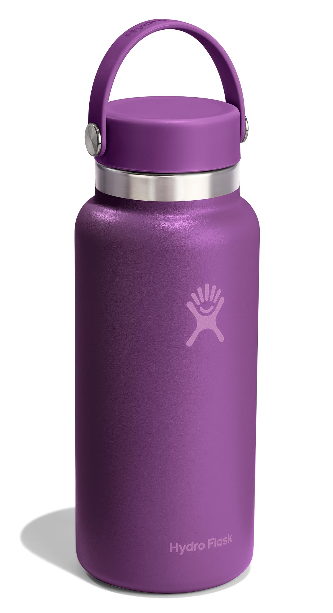 Hydro Flask Water Bottle - Insulated Stainless Steel - Wide Mouth Flex Lid, Non Spill, Leakproof in 32 Oz Beachplum Purple
