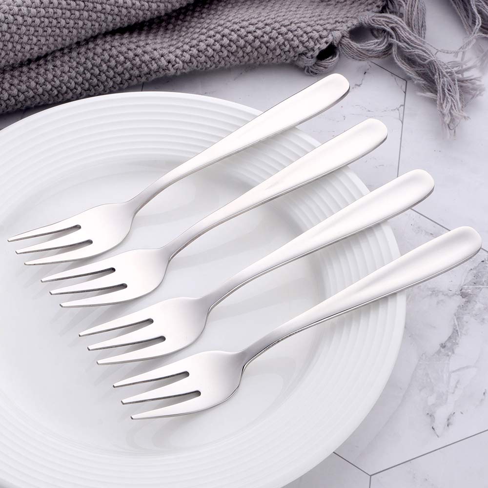 3-Tine Mini Small Forks Set 5.3-Inch Appetizer Fruit Forks Buy&Use High-Quality Stainless Steel 12 Pcs Silverware Mirror Polish