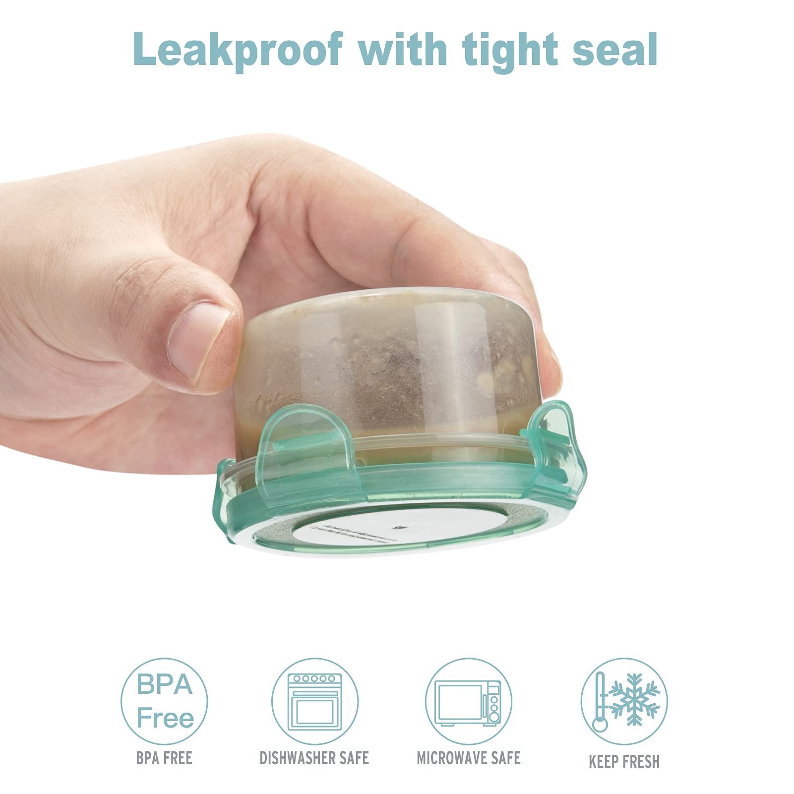 Freshmage Salad Dressing Containers, Set Of 6 2.7-Oz Sauce Containers With Airtight Leakproof Locking Lids, Bpa-Free Stackable S