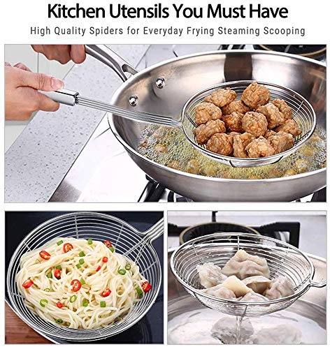 Versatile Stainless Steel Spider Strainer/Skimmer/Ladle For Cooking And Frying, Chirano Kitchen Gadgets Wire Strainer Pasta Stra
