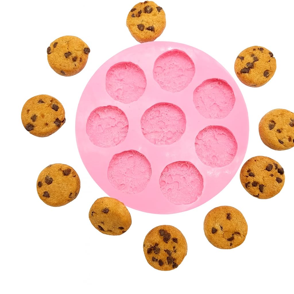 Chocolate chip cookies 8 cavities Chocolate chips cookies mold wax melts MultiProject Silicone mold NS076