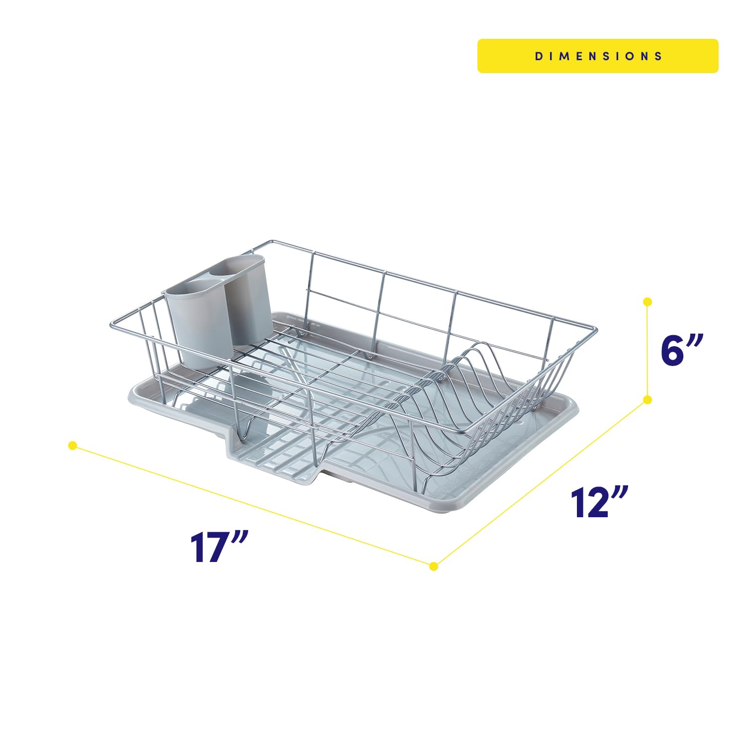 Space-Saving 3-Piece Dish Drainer Rack Set With Cutlery Holder - Maximize Kitchen Countertop Space, Silver
