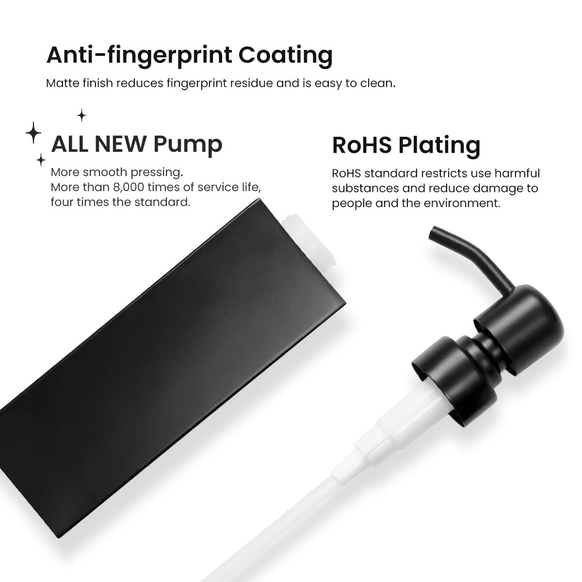 Zegeon Black Soap Dispenser Bathroom, Hand Soap Dispenser With Rust Proof Black Pump, 304 Stainless Steel Liquid Soap Dispenser,