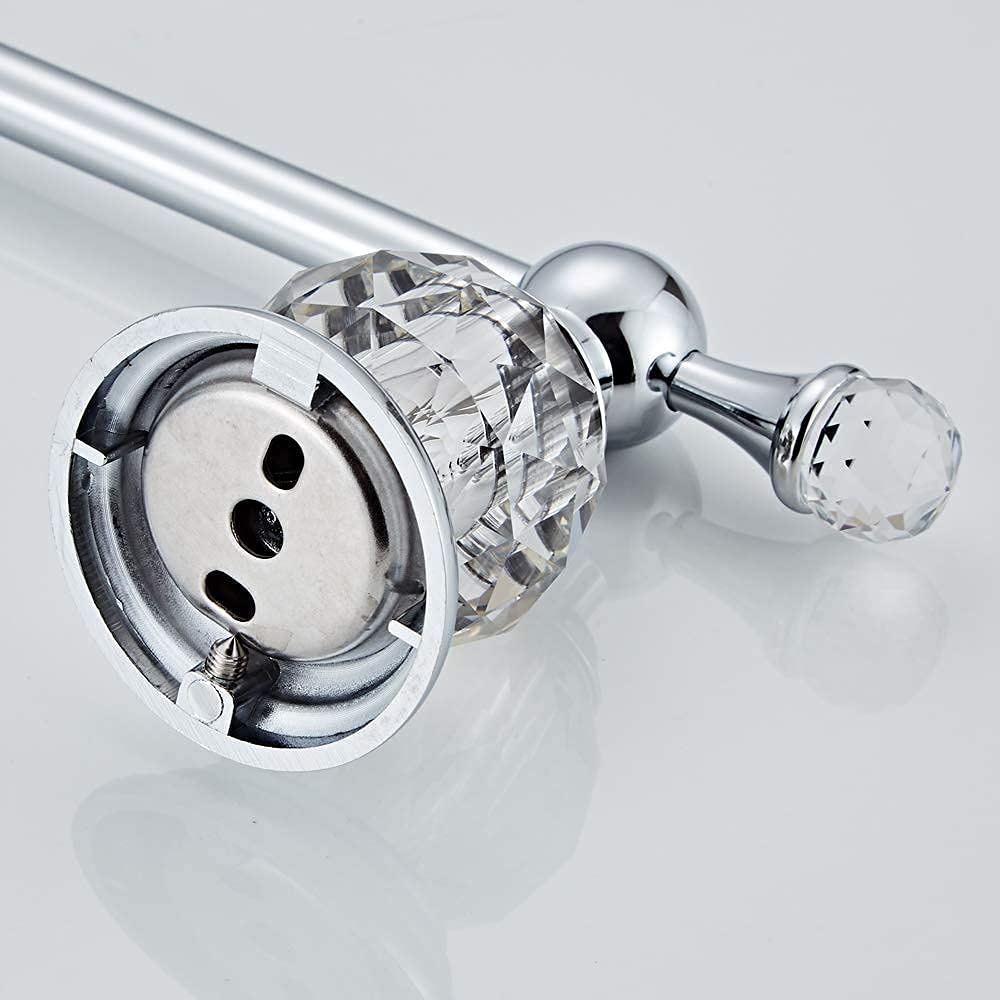 BATHSIR Crystal Toilet Paper Holder  SilverToilet Roll Holder Modern Bathroom Accessories Zinc Alloy Tissue Hanger Wall Mounted