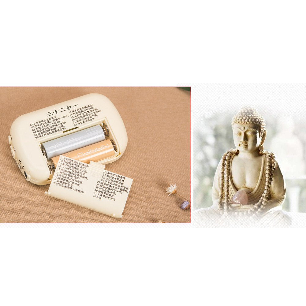 Ximimark Mini Lotus Buddhist Buddha Pray Music Machine With 22 Buddha Songs Incantation,White