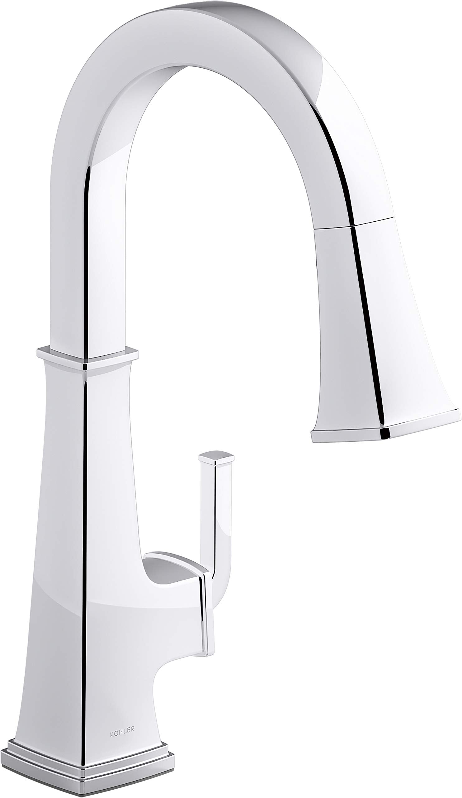 KOHLER K-23830-CP Riff Pull-Down Single-Handle Kitchen Faucet, Kitchen Sink Faucet with Pull-Down Sprayer, Polished Chrome