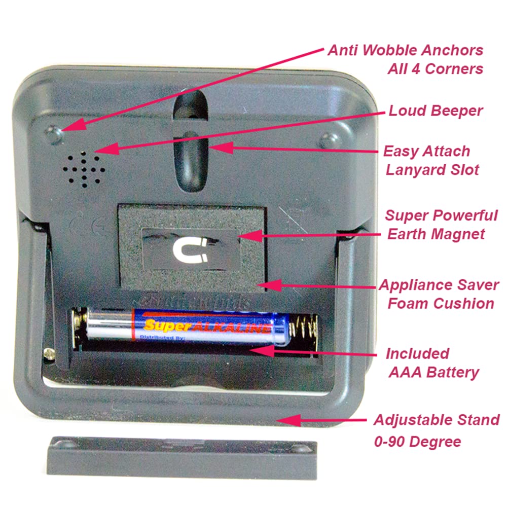 eTradewinds Elegant Stainless Steel Kitchen Timer - Silver - Loud Alarm, Strong Magnetic Back, Auto Memory, Model eT-26