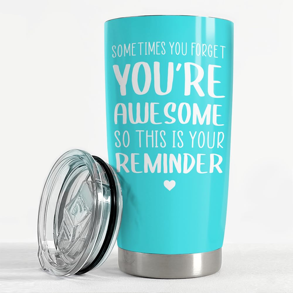 Sandjest Sometimes You Forget That Youre Awesome So This Is Your Reminder Tumbler Gift Set - Birthday, Christmas Inspirational G