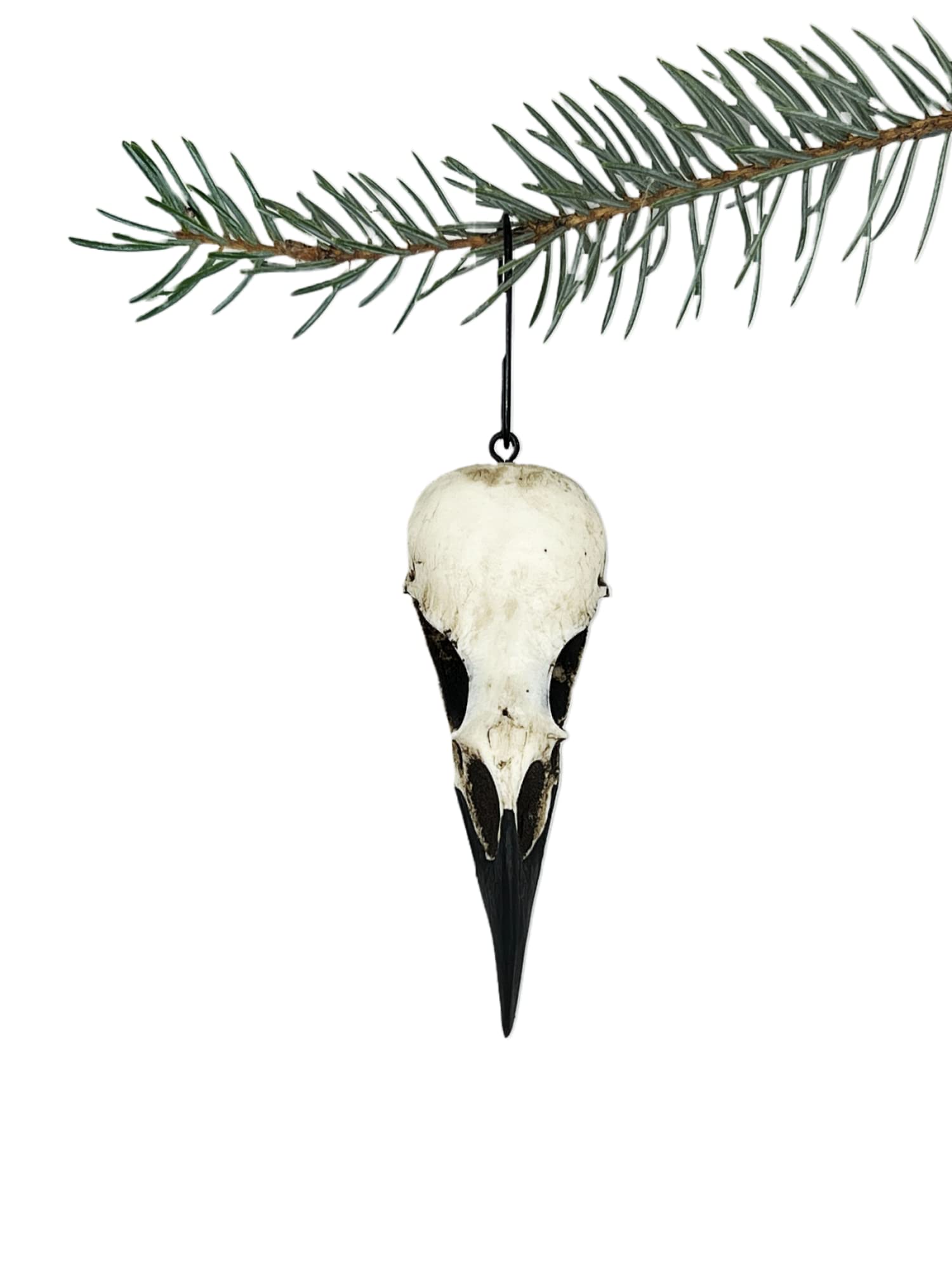 Gothic Raven Skull Christmas Tree Ornament, Gifts for Goths, Yule Pagan
