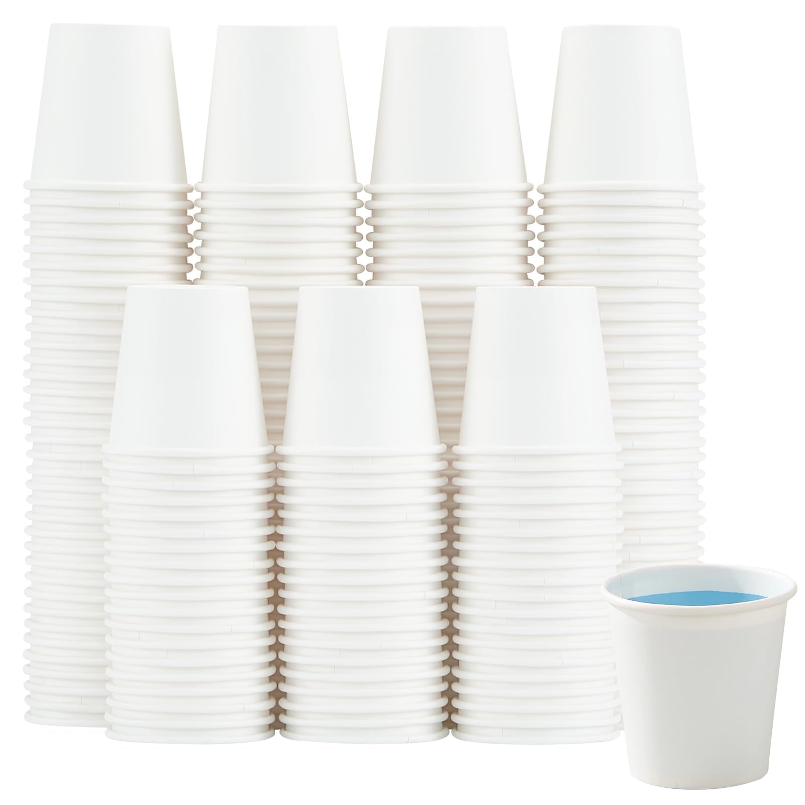 Huifany 300 Pack 3 oz Paper Cups, White Disposable Bathroom Cups,Small Mouthwash Paper Drinking Cup for Party,Picnic,Travel and 