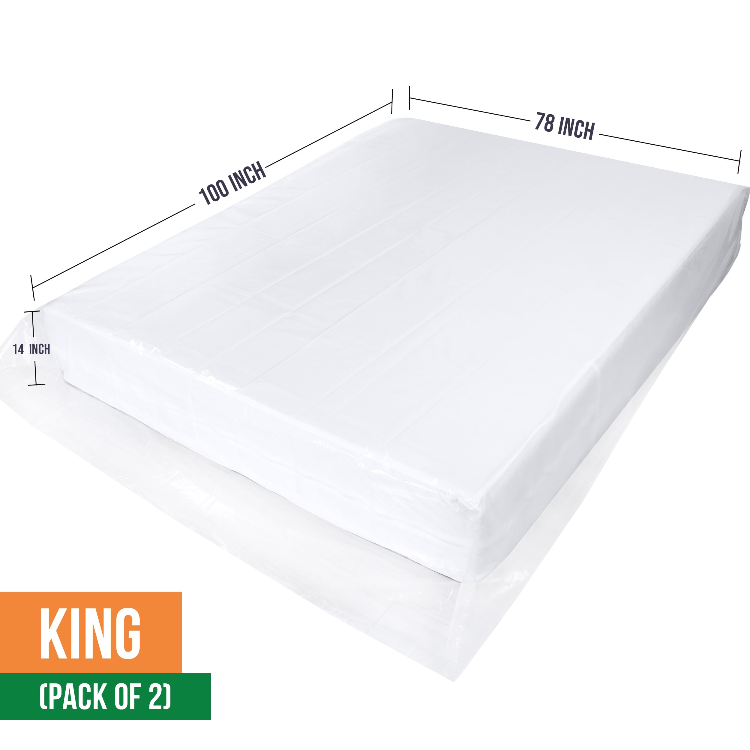 Utopia Home Mattress Bag For Moving King Size (Pack Of 2), 2 Mil Thick Mattress Storage Bag, Plastic Mattress Cover, Fits Mattre