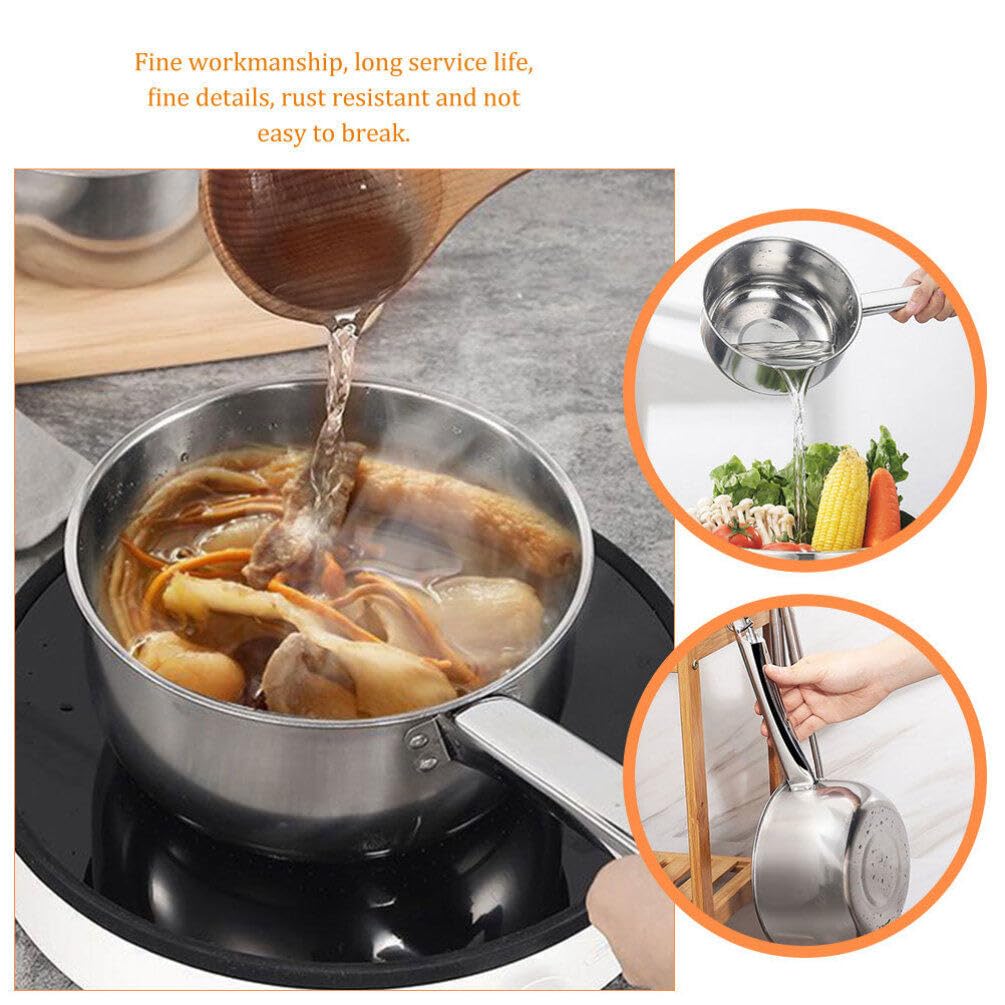 Kichvoe Stainless Steel Water Ladle Soup Stew Ladle Big Scoop Canning Ladle Hotel Canteen Ladle Bath Rinse Cup Garden Watering S