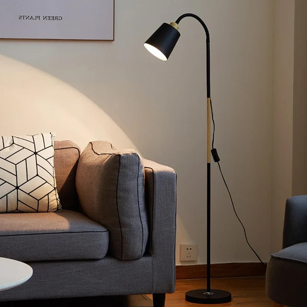 The Artment Your Artistic Apartment Black Metal Nod Modern Minimalism Led Light Corner Floor Lamp For Home Decor, Living Room Or