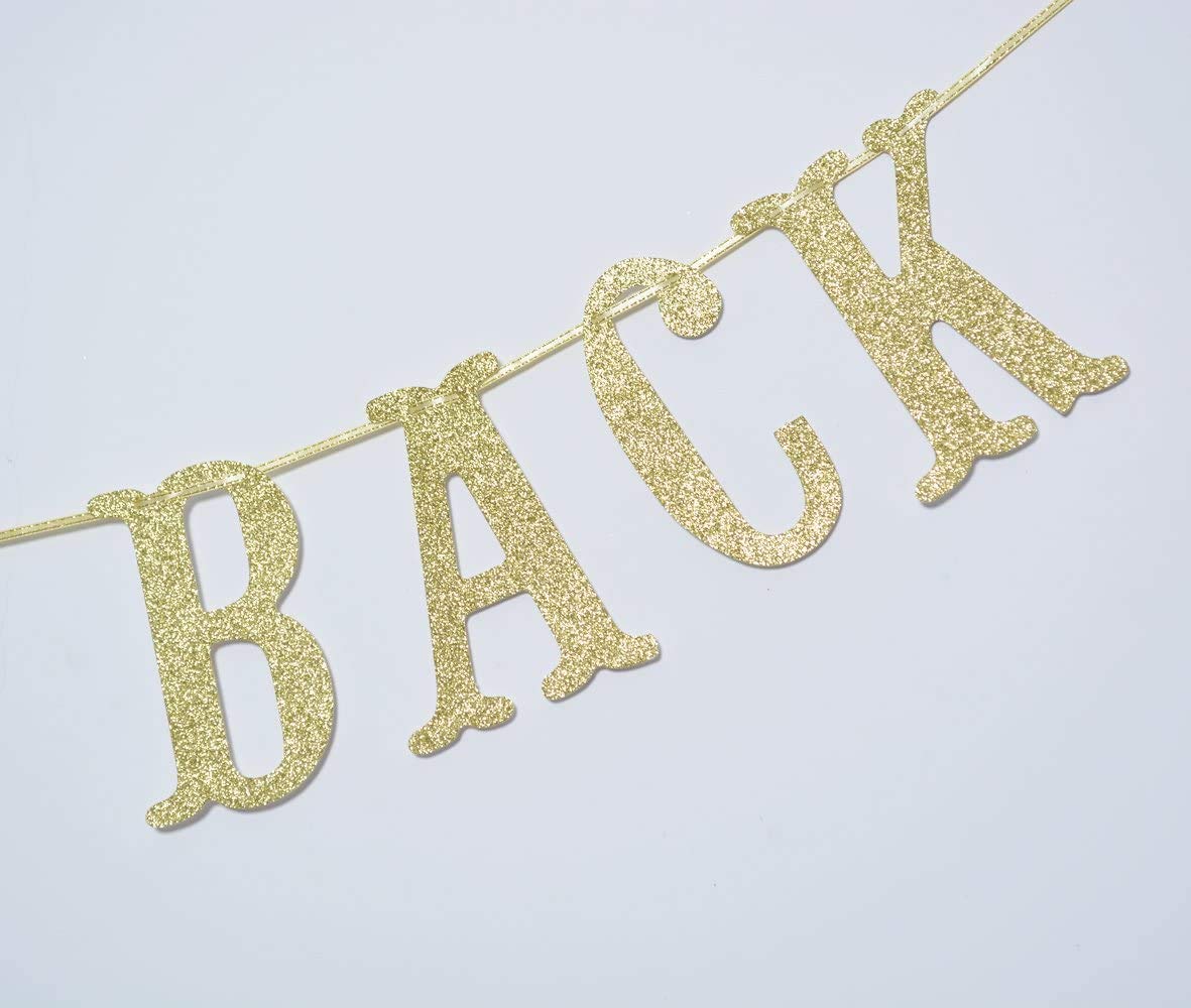 Welcome Back Gold Glitter Banner For Home Welcome, Homecoming, Back To School, Retiring From The Army, Home Party Decoration Bac