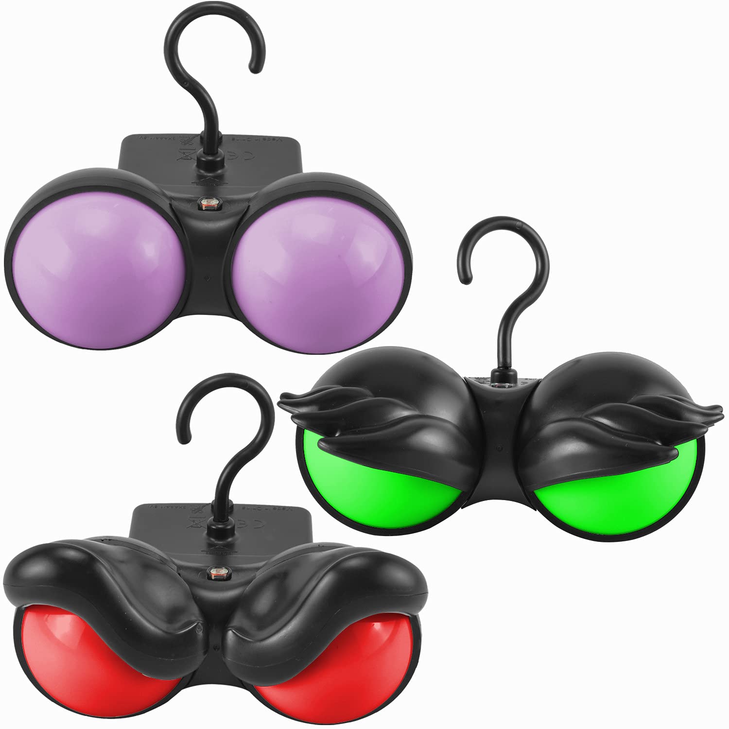 Joiedomi 3 Pack Halloween Decorations - Indoor/Outdoor Halloween Lights with Timer - Flashing Eyes Decor for Yard, Lawn, Garden