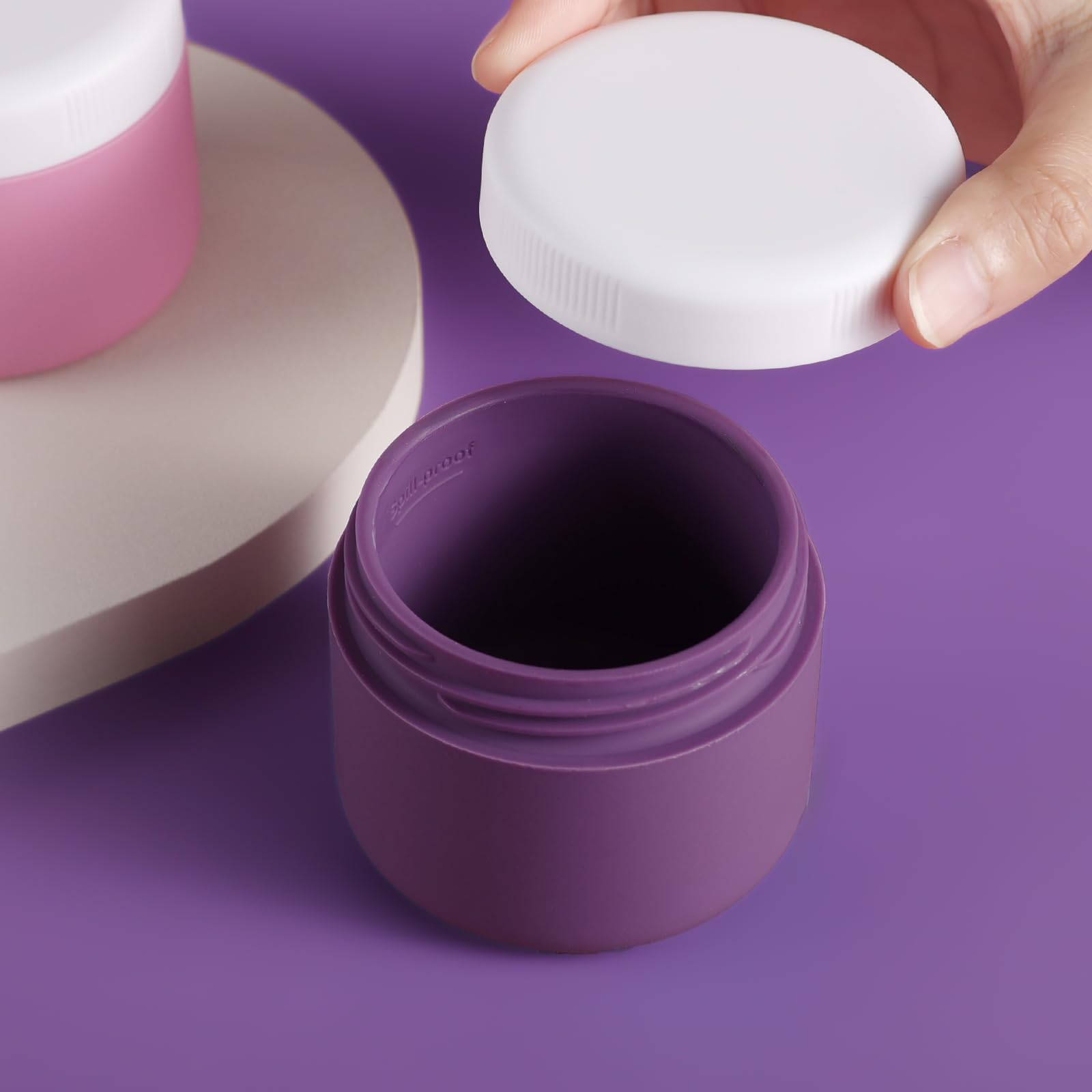 Kuangre Travel Containers For Toiletries, Silicone Cream Jars Bpa Free, Tsa Approved 3Oz Travel Size Containers, Leak-Proof Trav