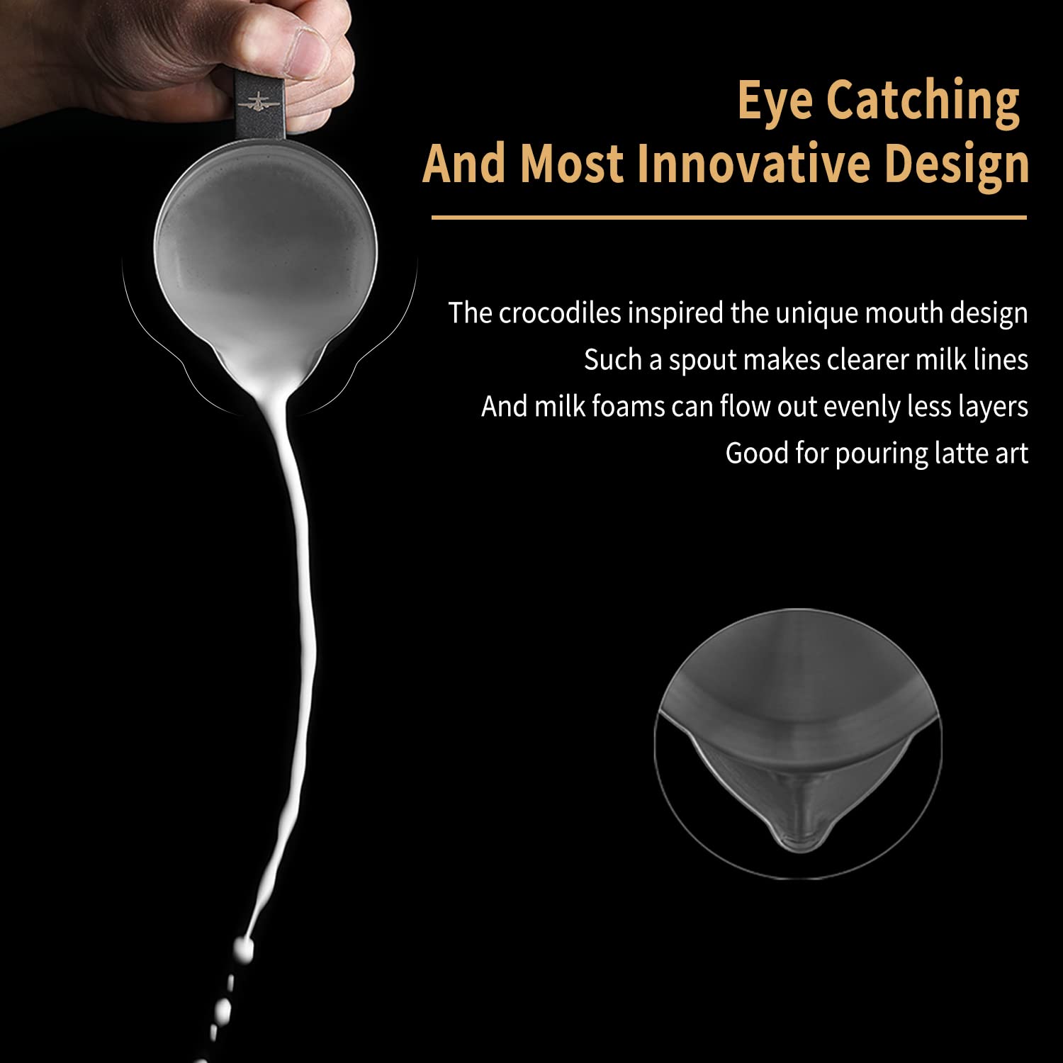 Mhw-3Bomber Espresso Steaming Pitcher Milk Frothing Pitcher Stainless Steel Milk Coffee Cappuccino Latte Art Barista Cup 16.9Oz/