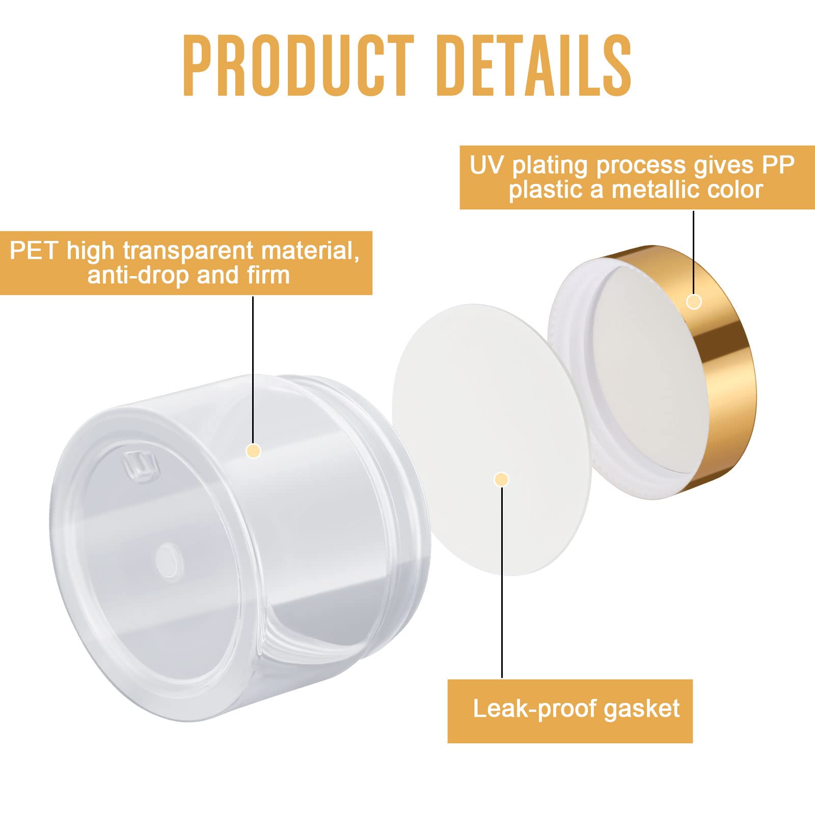 Satinior 100 Pcs Plastic Jars With Lids Small Clear Containers With Lids Wide Mouth Small Plastic Containers For Lotion Cream Rh