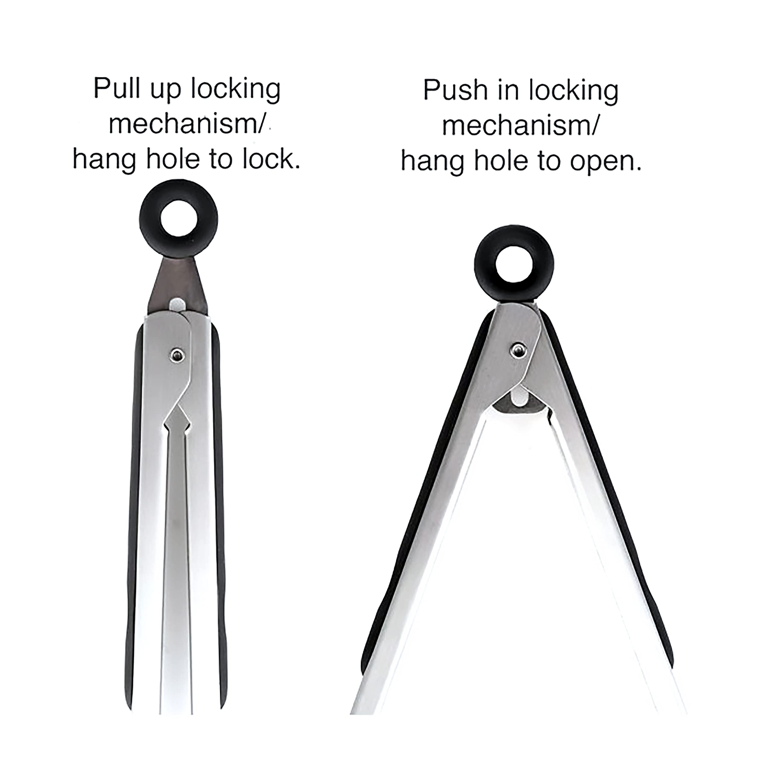 Norpro, Silver Grip-Ez Stainless Steel Locking Tongs, 12-Inch, 30.5Cm
