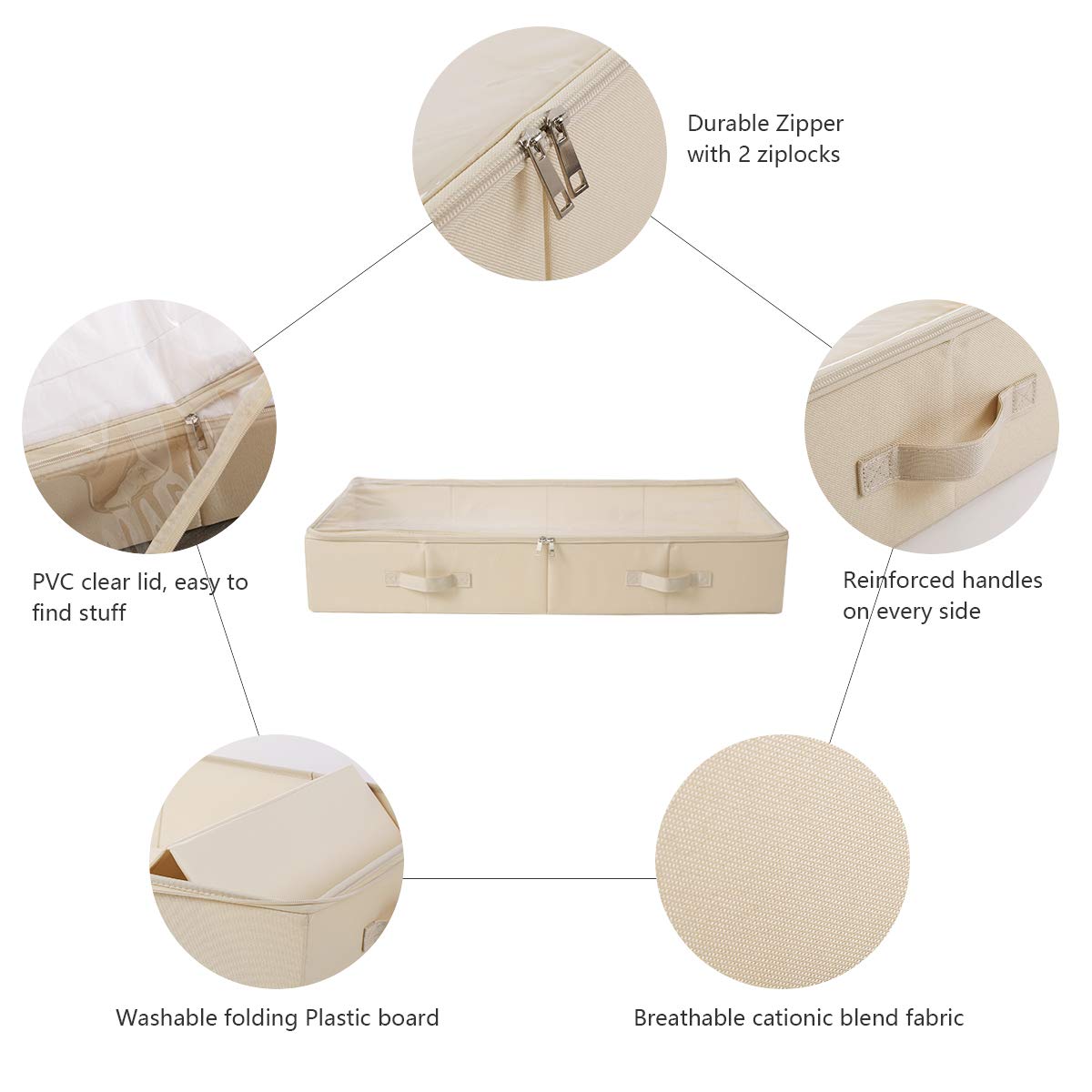 iwill CREATE PRO Spacious Visible Lidded Under bed Storage Bins for Shoes, Blankets, Sheets organized, Wedding Dress Storage Box