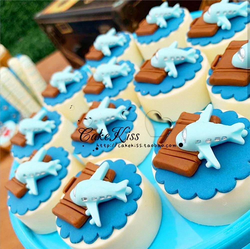 Airplane Silicone Fondant Mold Cake Cupcake Topper Decorating Tool Chocolate Gum Paste Sugar Craft Mould Aircraft Polymer Clay R