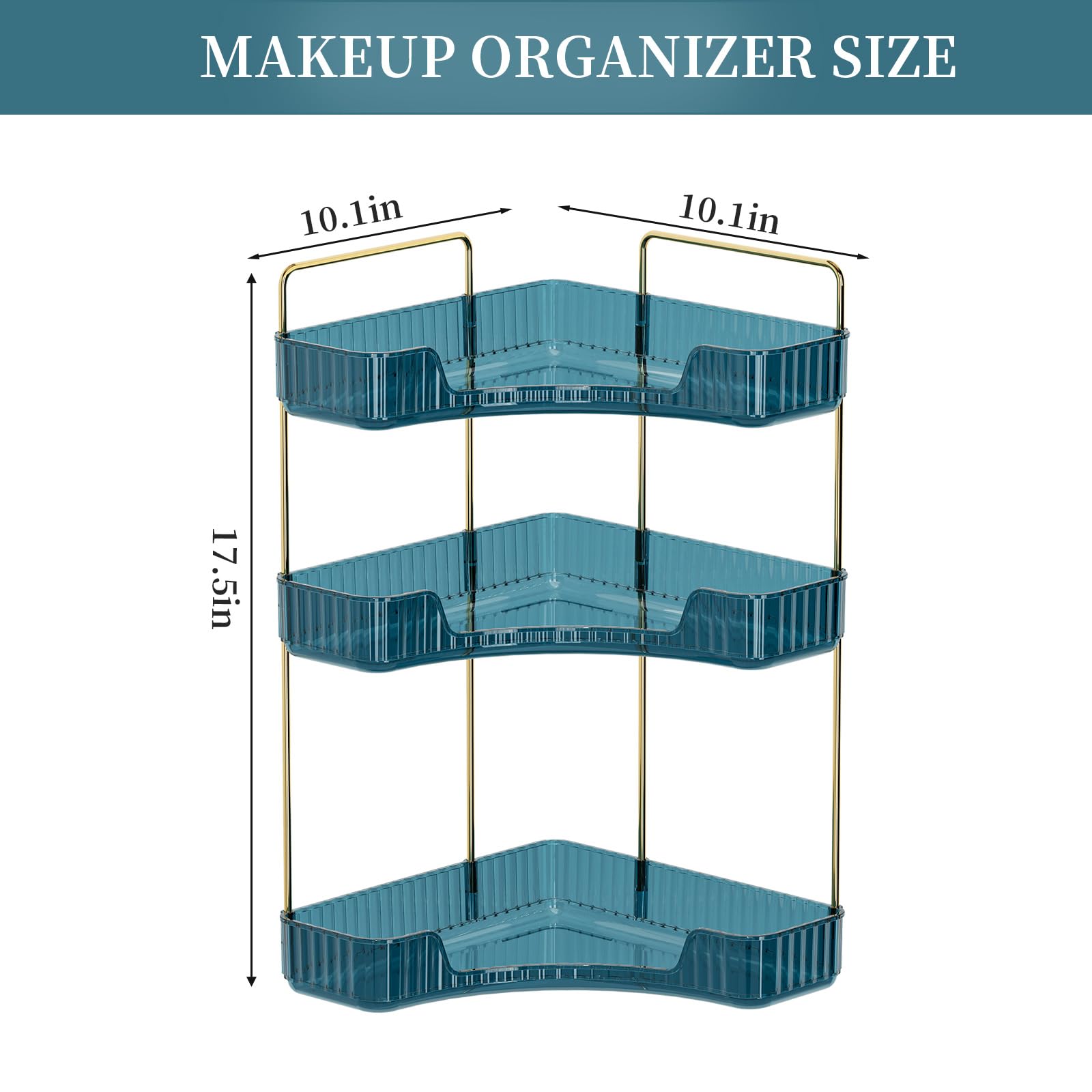 Invssene Corner Bathroom Countertop Organizer, Vanity Trays For Bathroom Counter, Makeup Organizer, Perfume Tray, Kitchen Spice
