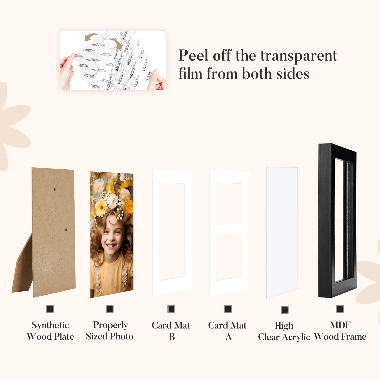 TWING 2 Pack Black 5x7 Matted Picture Frames, Display 4x6 Photos with Mat or 5x7 Without for Tabletop Display
