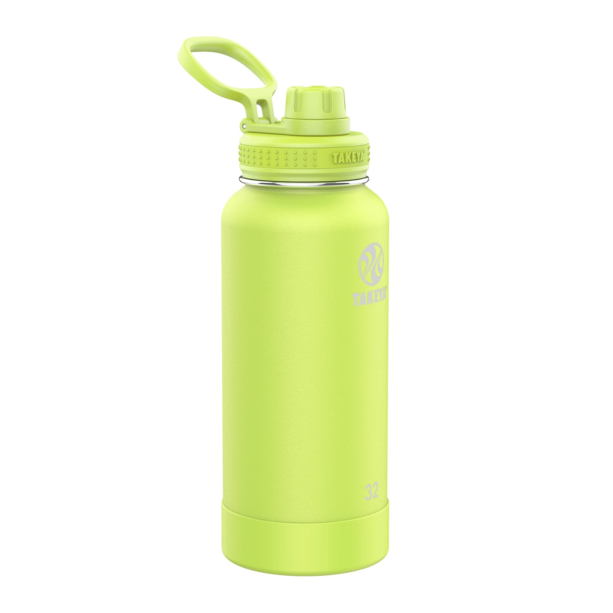 Takeya Actives 32 Oz Vacuum Insulated Stainless Steel Water Bottle With Spout Lid, Premium Quality, Citron Green