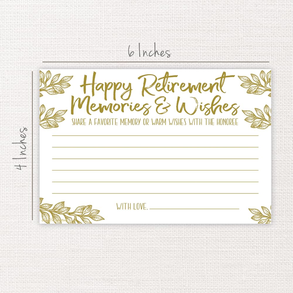 M&H Invites Retirement Memories And Wishes Cards (50 Count) - Retirement Party Activity