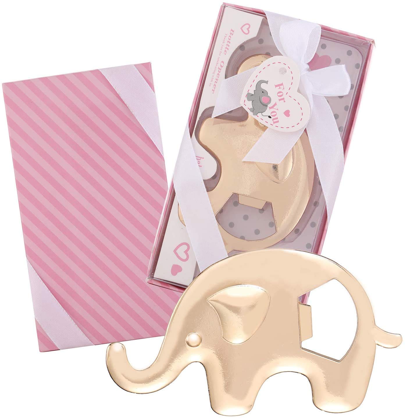 DAJAMAI 24 Pack Pink Elephant Bottle Opener Girl Baby Shower Party Favor for Guests Elephant Shaped Bottle Opener Baby Shower Favors Birthday Bridal Shower Souvenirs Wedding Favor Gift (Pink)