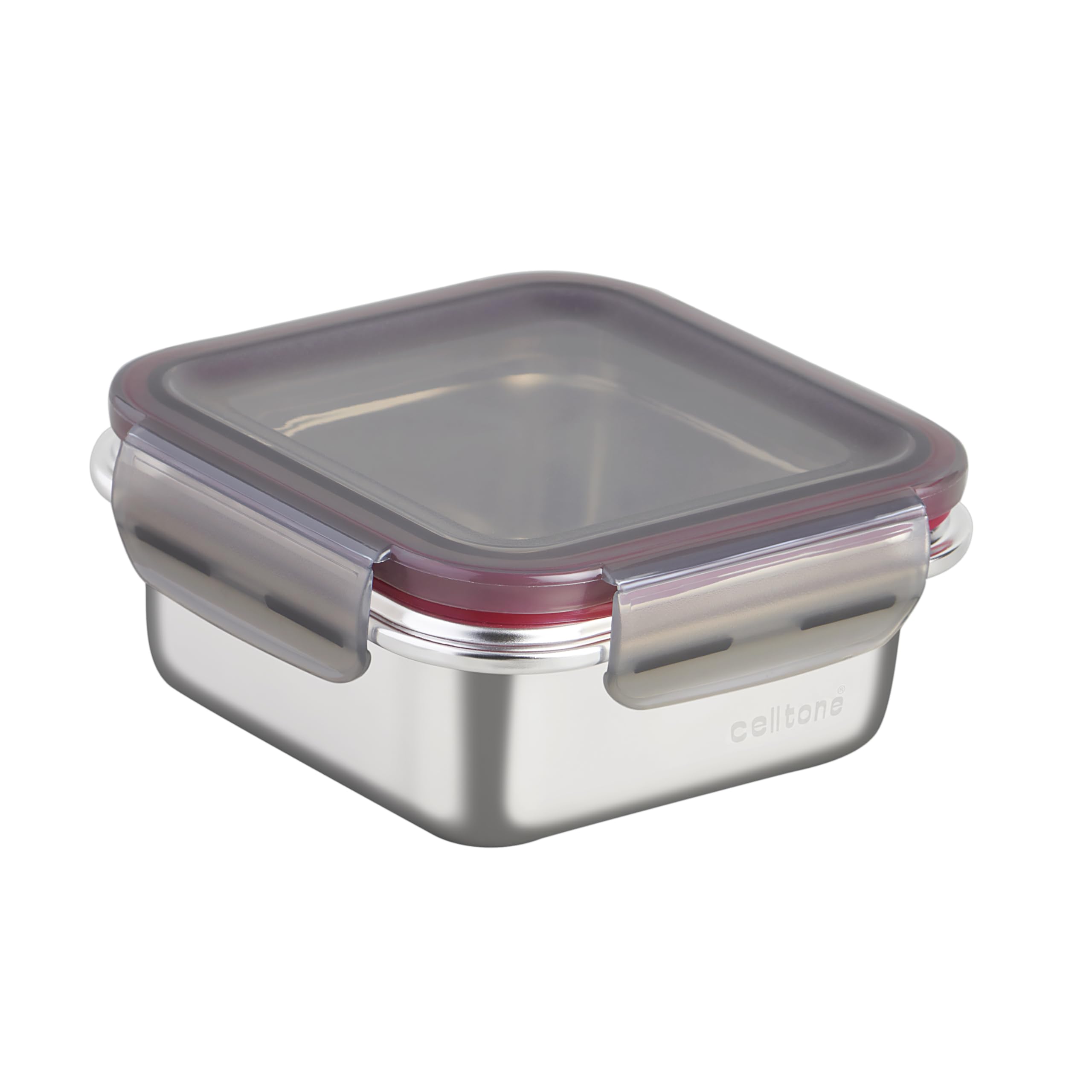 Celltone Fridge To Oven Microwave Safe Stainless Steel Reusable Food Storage Containers With LeakProof And Airtight Lids (Squar