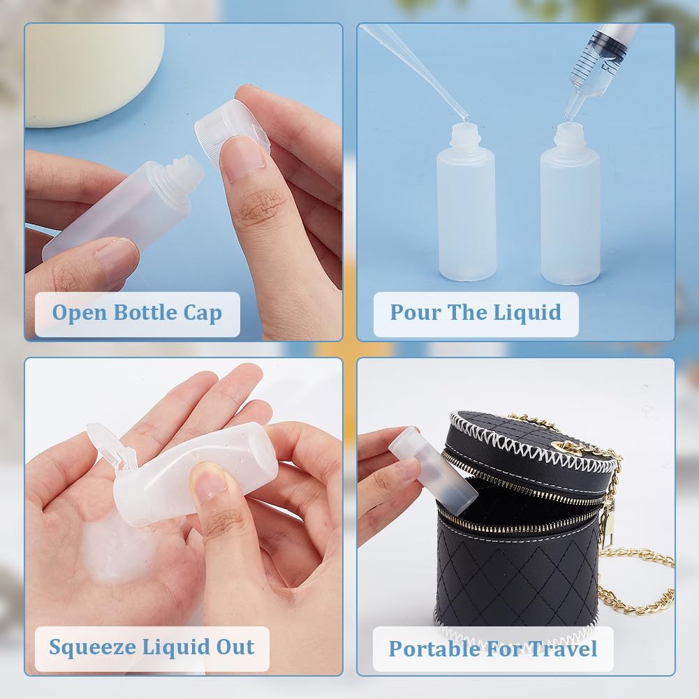 Benecreat 10 Pack 12Ml Small Plastic Flip Cap Sample Bottle Empty Refillable Travel Bottles For Makeup Cosmetic Toiletries Produ