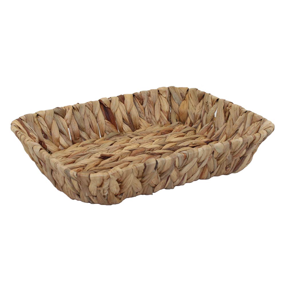 Fruit Tray, Grass Weaving Storage Bins For Fruit Or Tea,Arts And Crafts. (Rectanglec-1Pc)