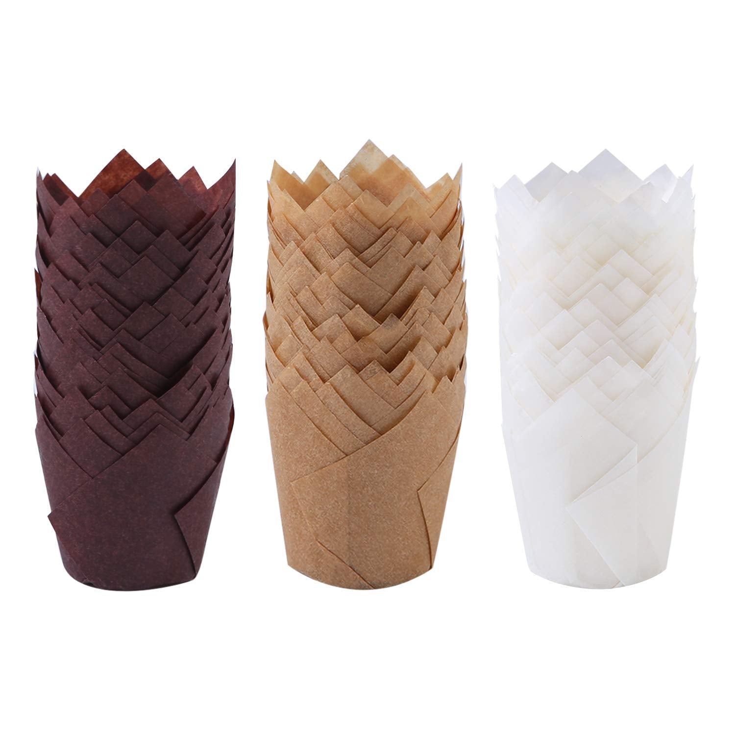 Ruisita 150 Pieces Mini Baking Cups Tulip Baking Cups Cupcake Liners Muffin Liners For Wedding, Birthday, Christmas, Baby Shower