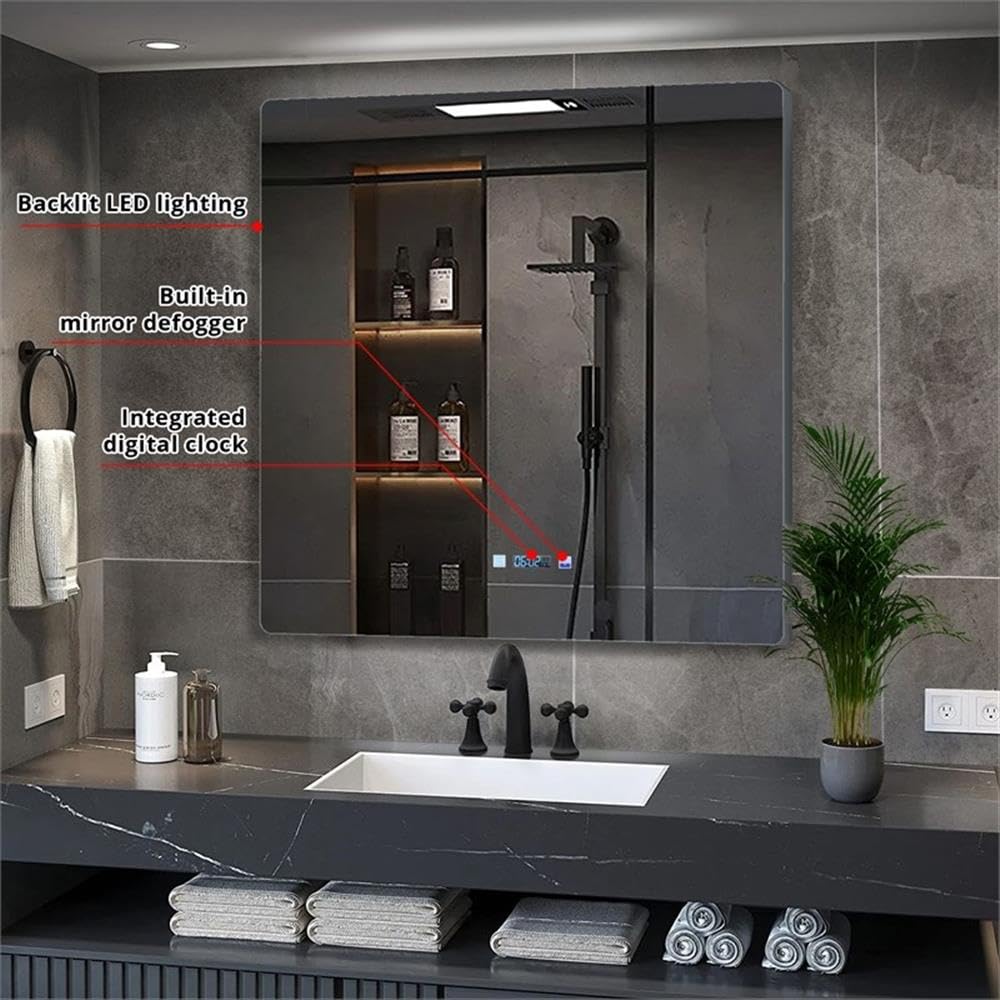 Lugano 36'' Wide x 36'' Tall LED Mirror w/ Defogger