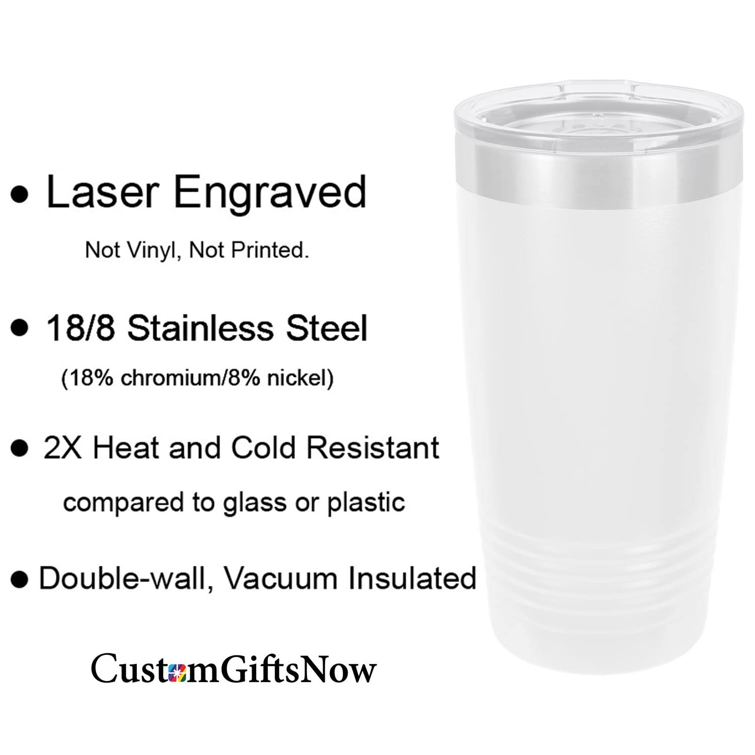 Stethoscope Nurse Personalized Add Your Custom Text Insulated Tumbler 20 Oz Travel Coffee Mug Customizable (White)