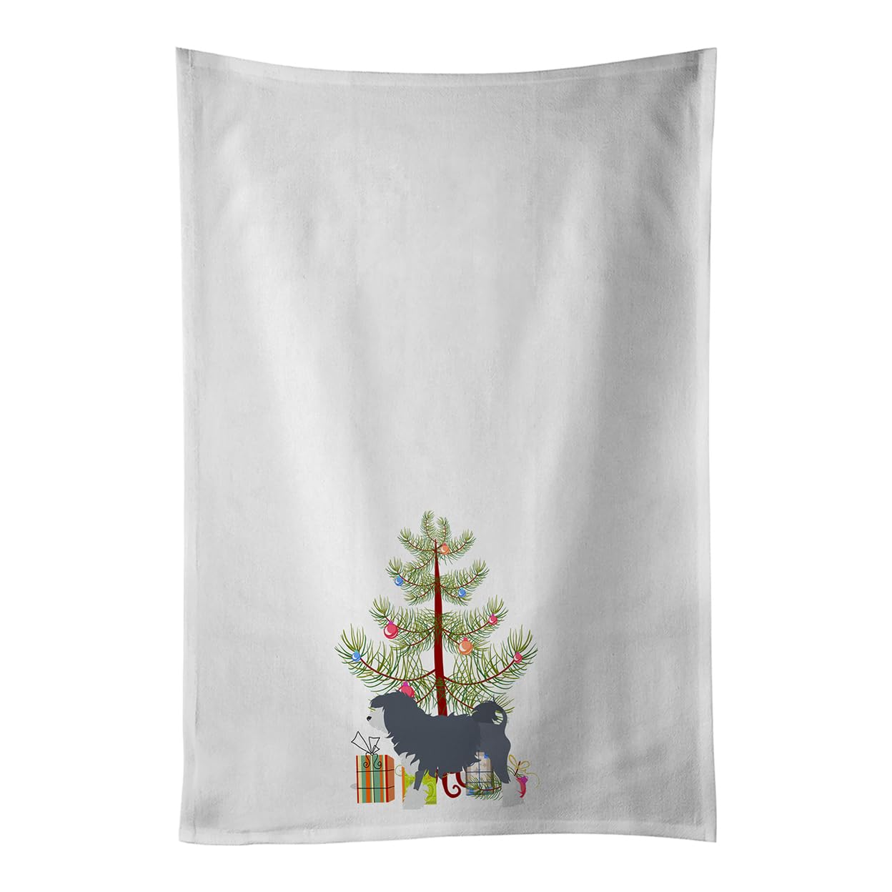 Lowchen Merry Christmas Tree White Kitchen Towel Set of 2