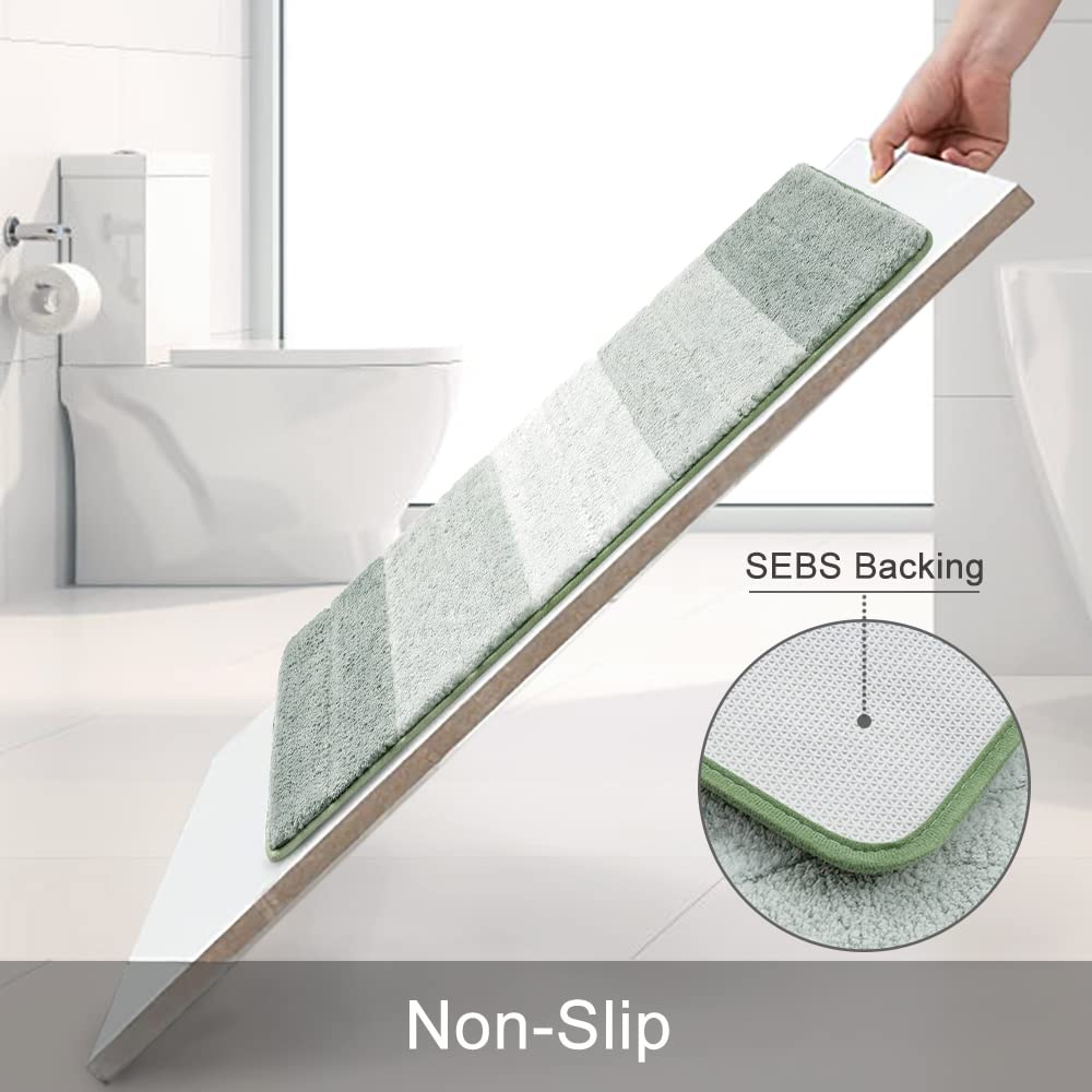 Kmson Ombre Bath Mat Bathroom Runner Rugs, Non Slip Ultra Soft And Water Absorbent Bath Carpet, Machine Washable Quick Dry Bedro