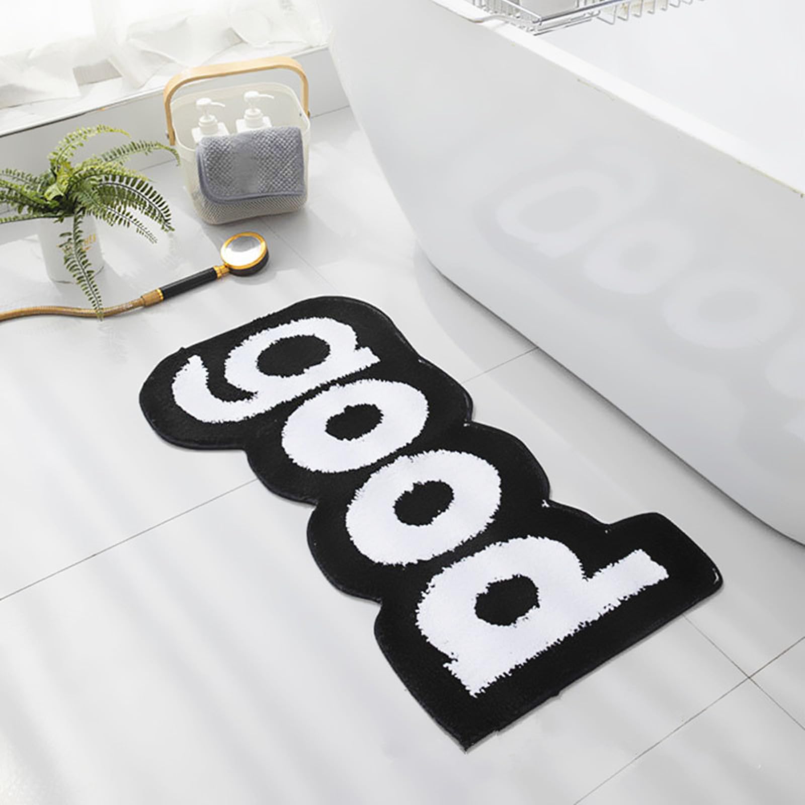Levinis Good Bath Mat Washable Black And White Bathroom Rugs Funny Cute Bathroom D  Cor Shaggy Soft Absorbent Shower Rug Bath Ru