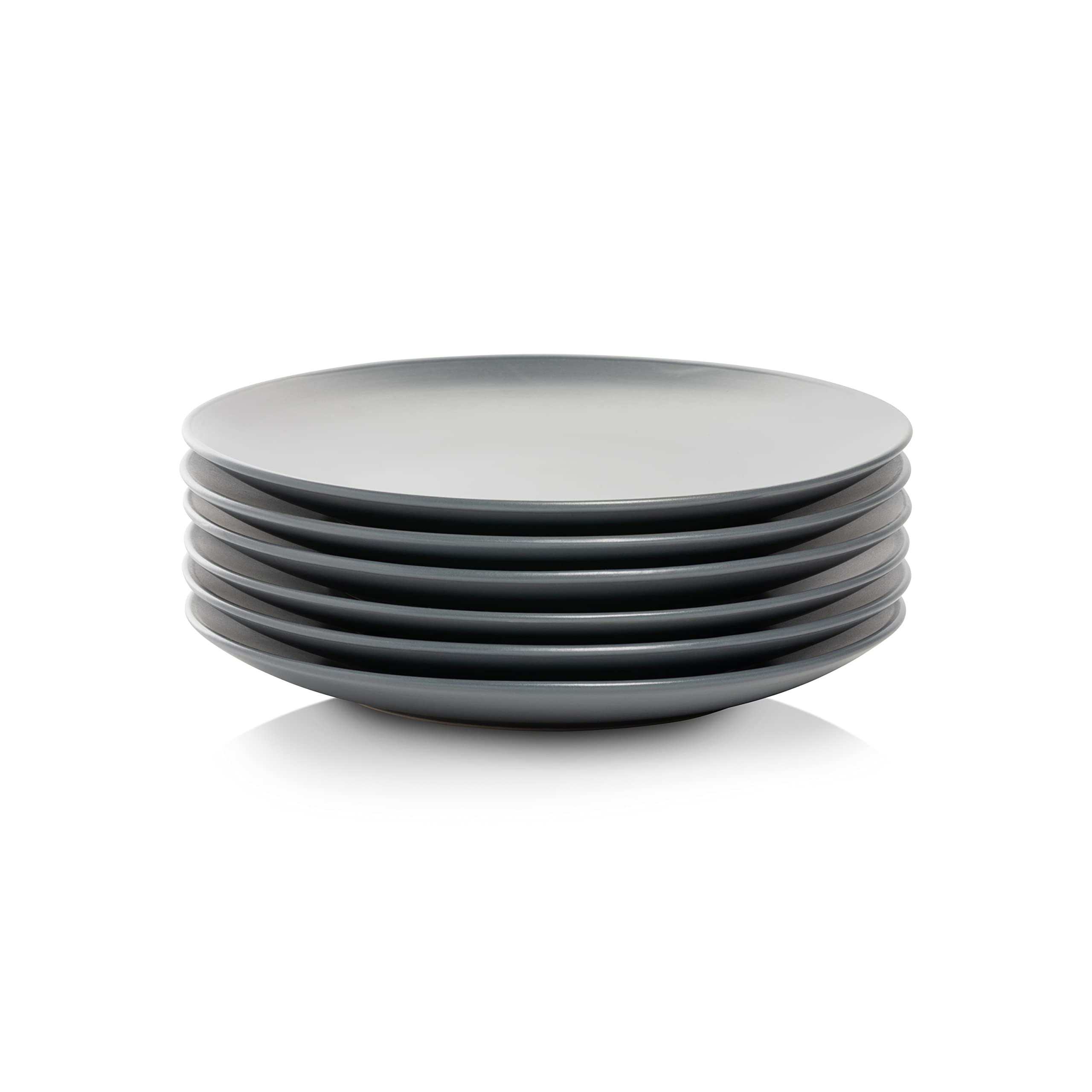 10 Strawberry Street Wazee Matte 825 coupe Salad Plate, Set of 6, charcoal gray
